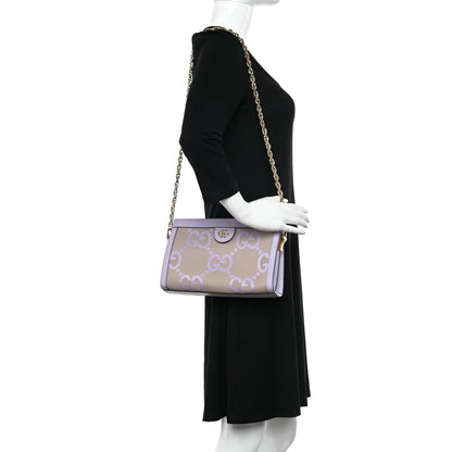 Gucci Monogram Jumbo GG Textured Dollar Calfskin Small Ophidia Chain Shoulder Bag Beige Lapis 2 of 12