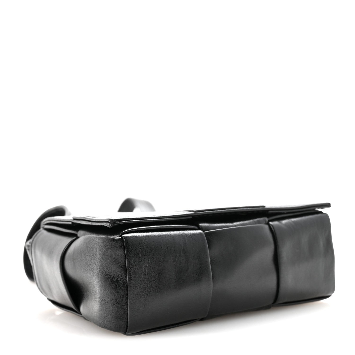 Bottega Veneta Crinkled Lambskin Maxi Intrecciato Extra Mini Cassette Crossbody Bag Black 4 of 9