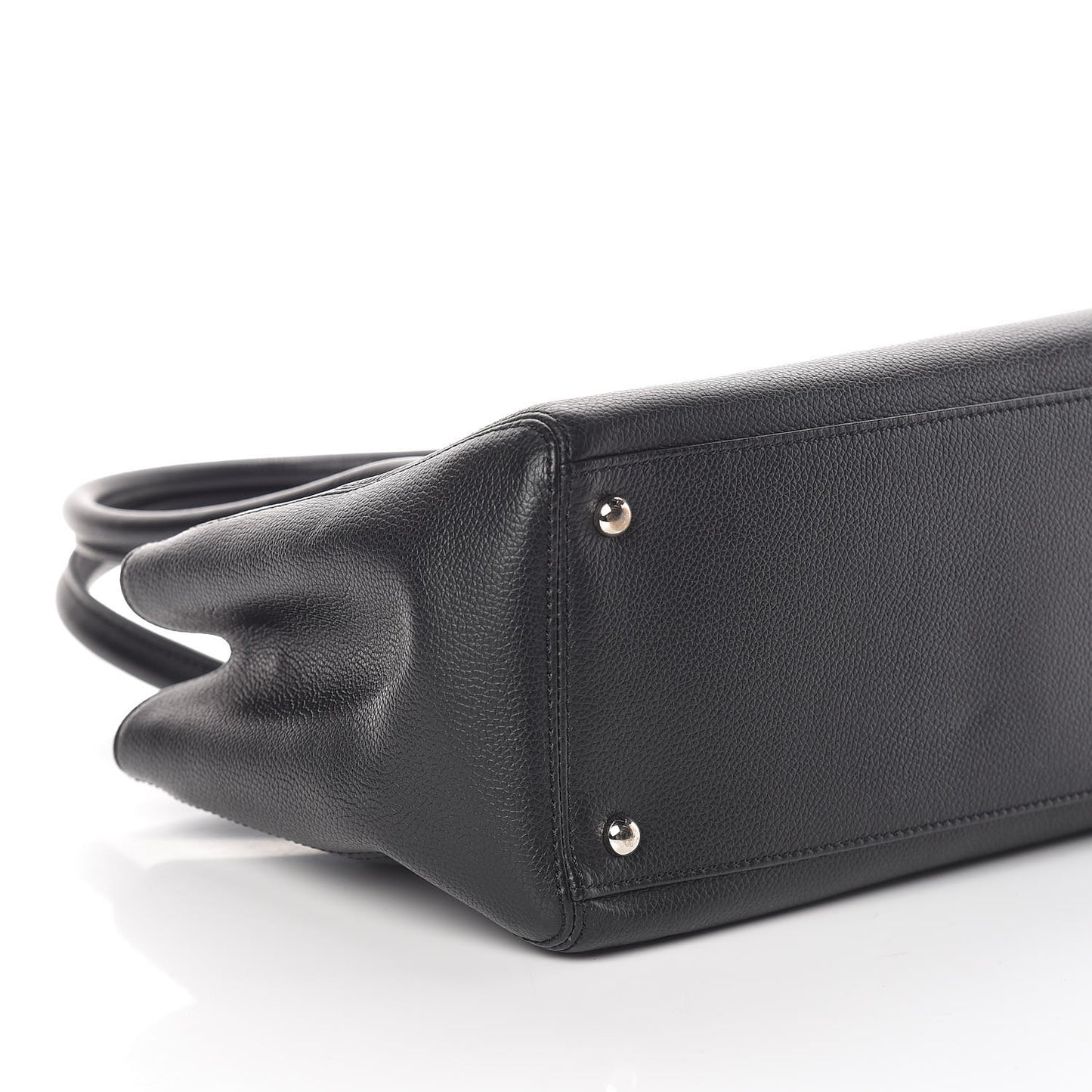 Calfskin Small Cerf Shopper Tote Black