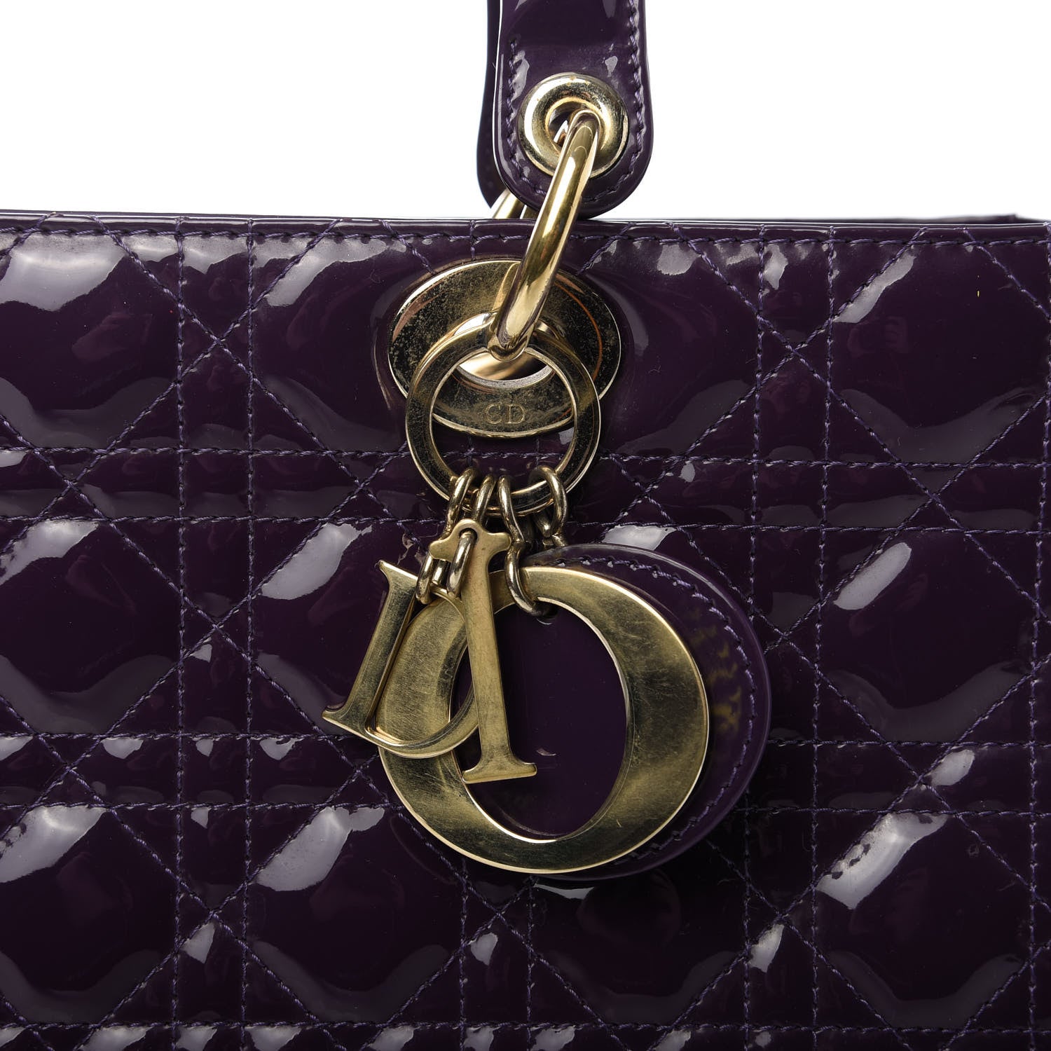 Christian Dior Patent Cannage Large Lady Dior Violet Purple 10 of 11