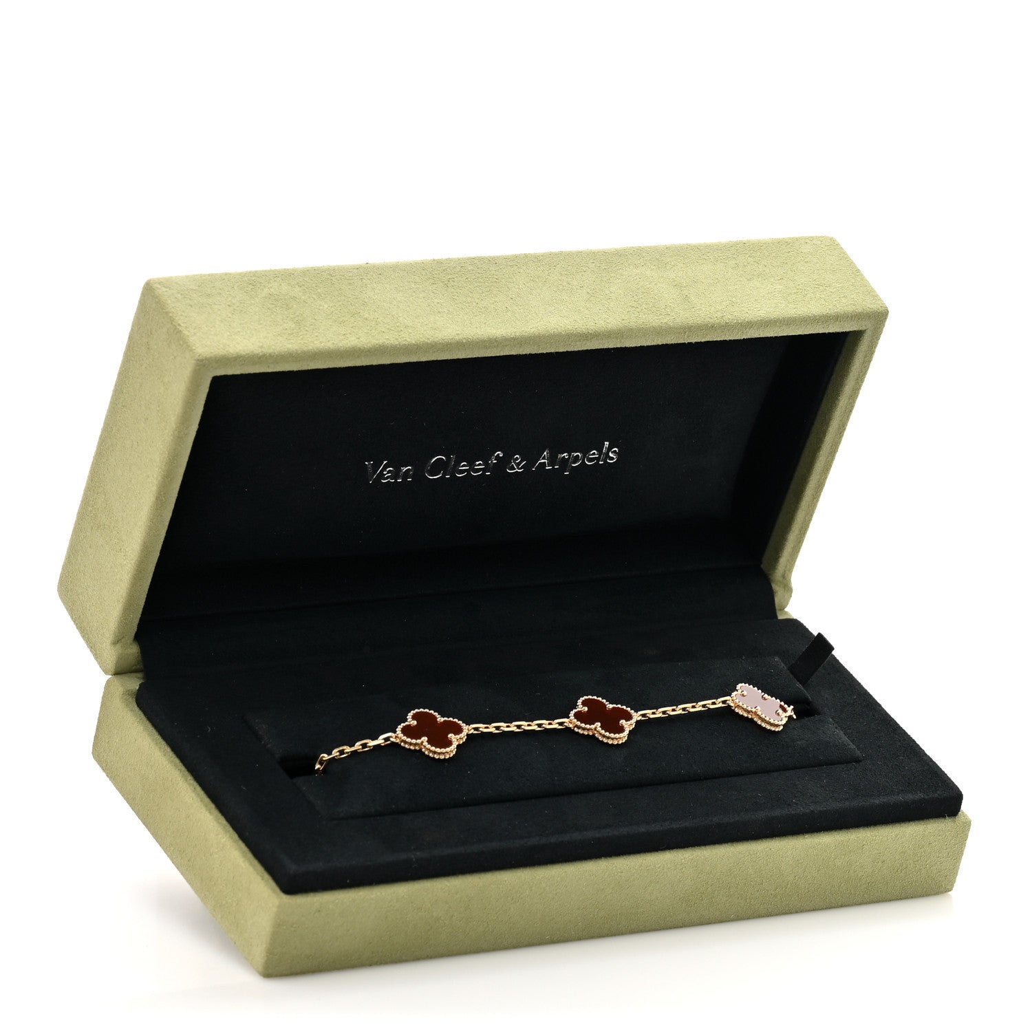 Van Cleef & Arpels 18K Yellow Gold Carnelian 5 Motifs Vintage