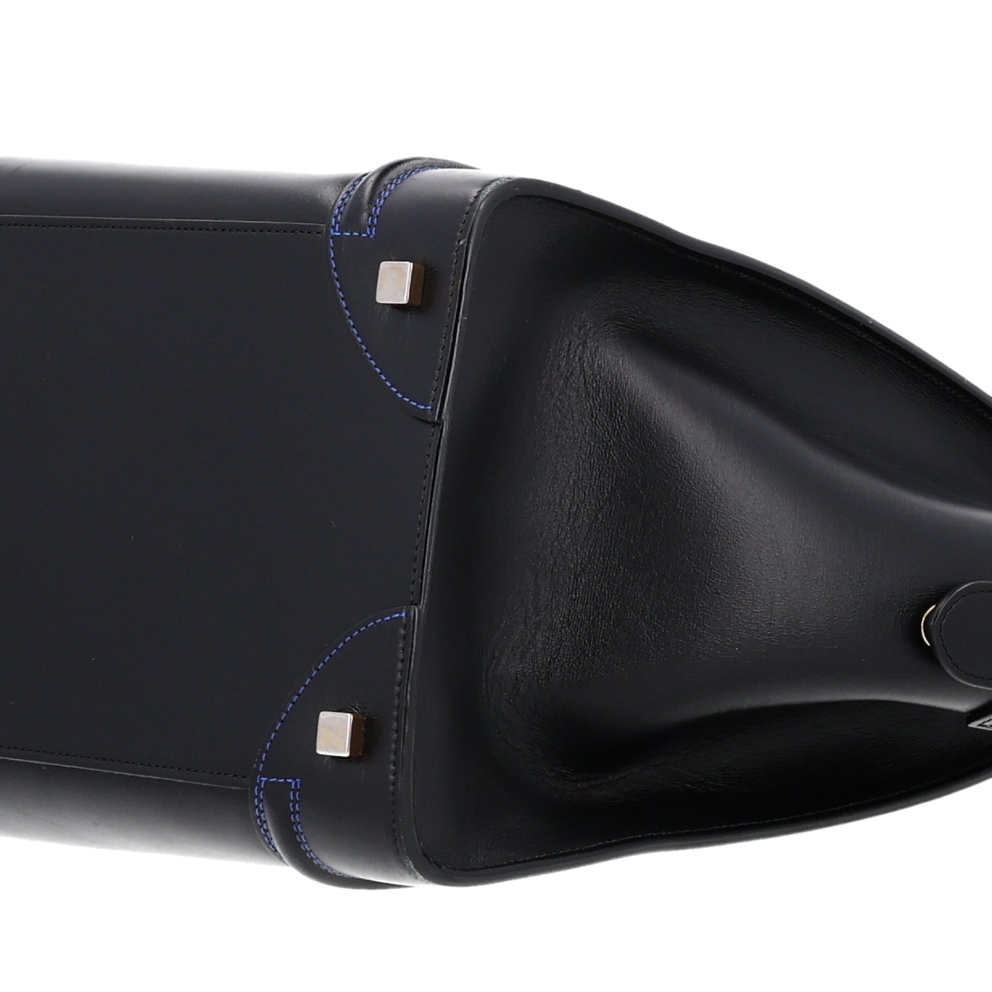 Smooth Calfskin Multicolor Double Stitching Micro Luggage Black