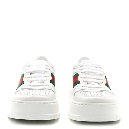 Gucci Calfskin Web Perforated Womens Platform 55mm Sneakers 36 White Bright Splash 2 of 10