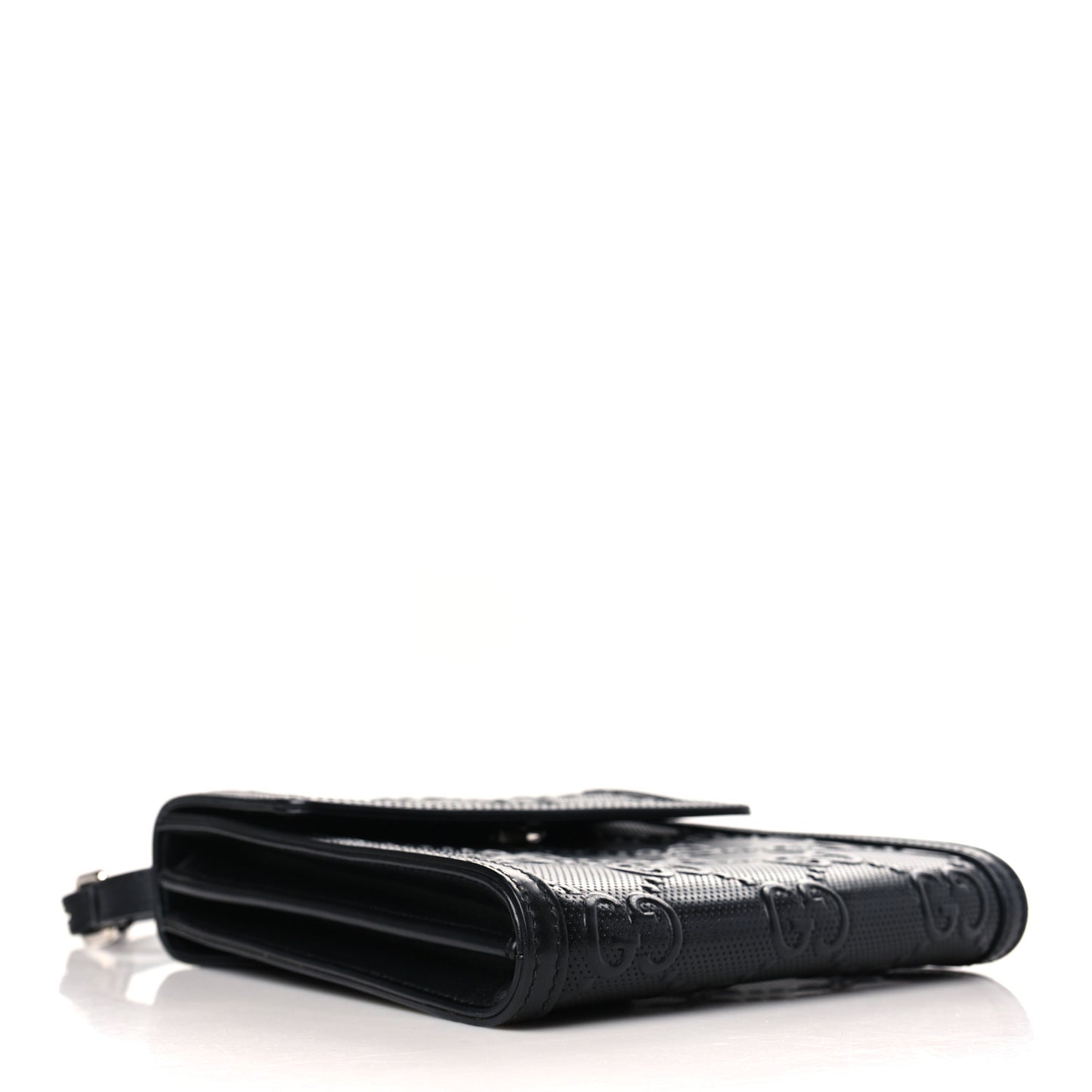 Calfskin GG Tennis Embossed Messenger Bag Black