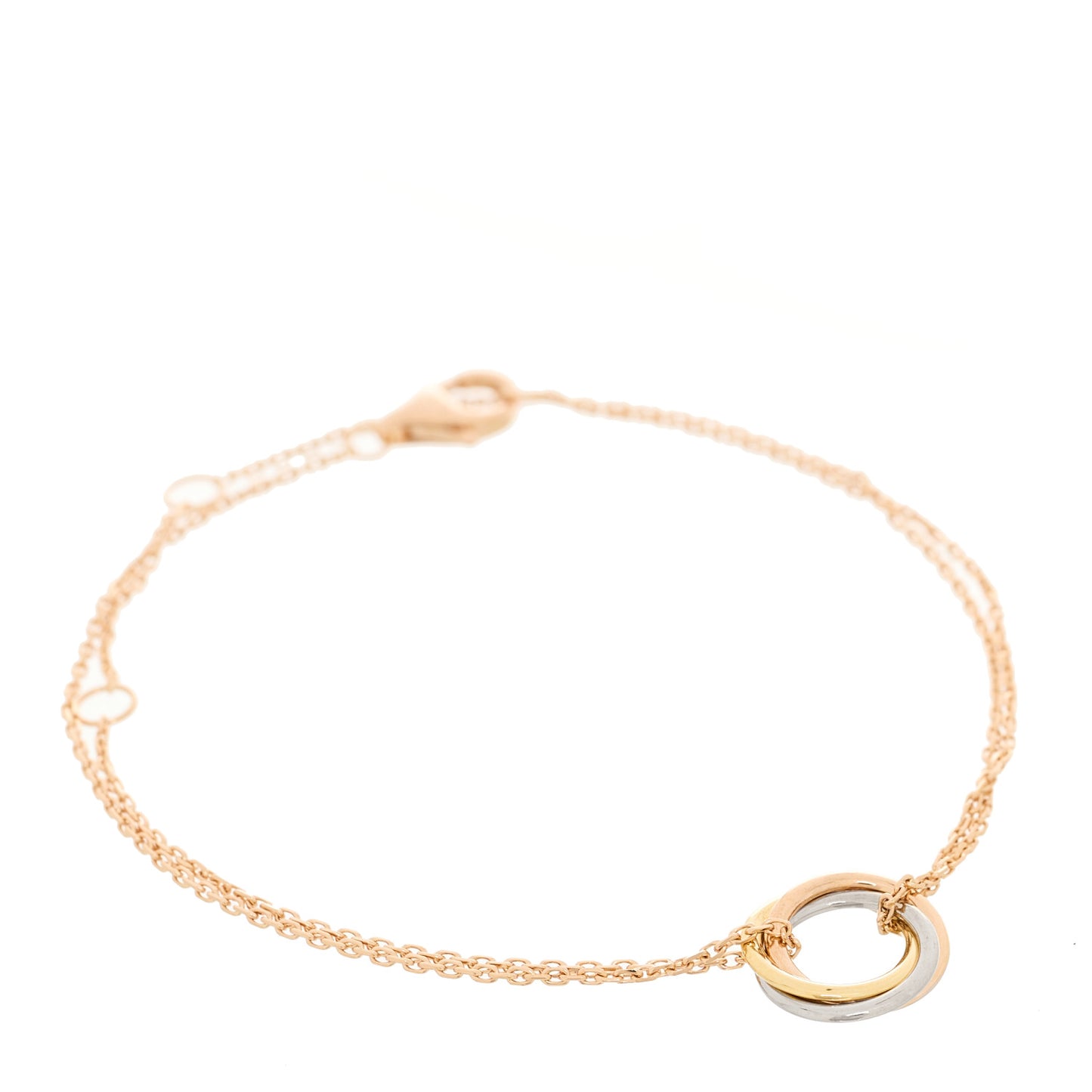 18K Pink Yellow White Gold Trinity Bracelet