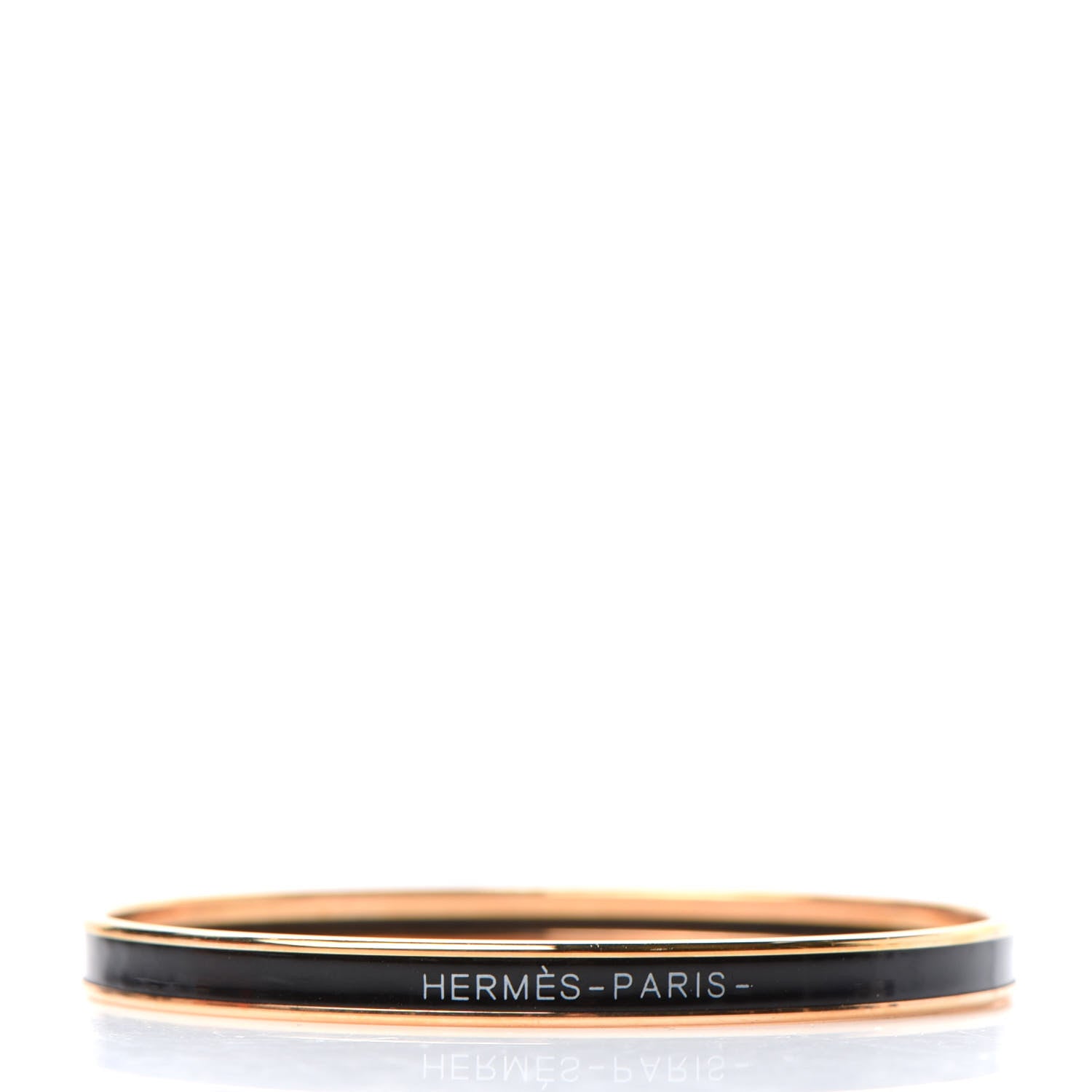 Hermes Enamel Printed Extra Narrow Printed Bracelet 65 Black 3 of 4