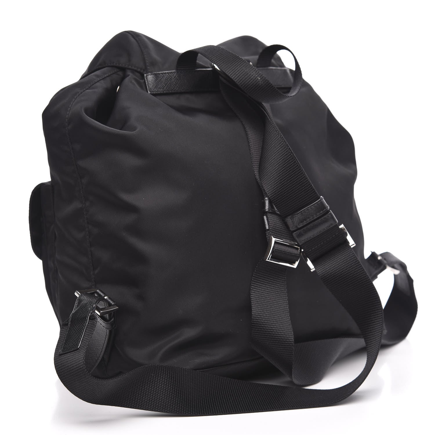 Prada Tessuto Nylon Saffiano Medium Backpack Black 2 of 9