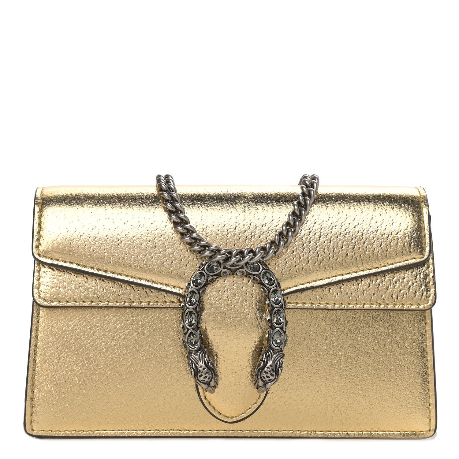 Gucci Metallic Calfskin Super Mini Dionysus Shoulder Bag Gold 1 of 8