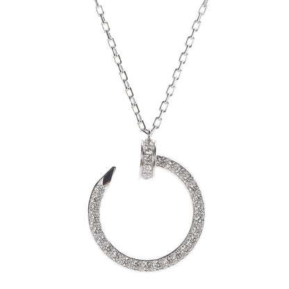 Cartier 18K White Gold Diamond Juste Un Clou Paved Pendant Necklace 4 of 7