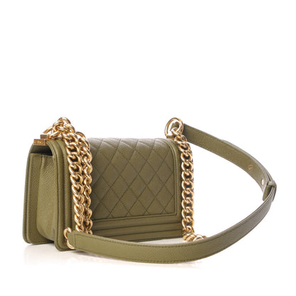 Chanel Caviar Quilted Small Boy Flap Khaki 3 of 8