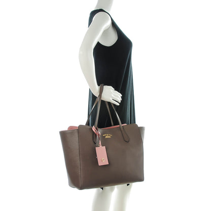 Gucci Dollar Calfskin Medium Swing Tote Grey Field Soft Pink 2 of 7
