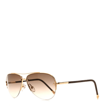 Louis Vuitton Monogram Petite Viola Pilote Aviator Sunglasses Z0571U Brown 1 of 7
