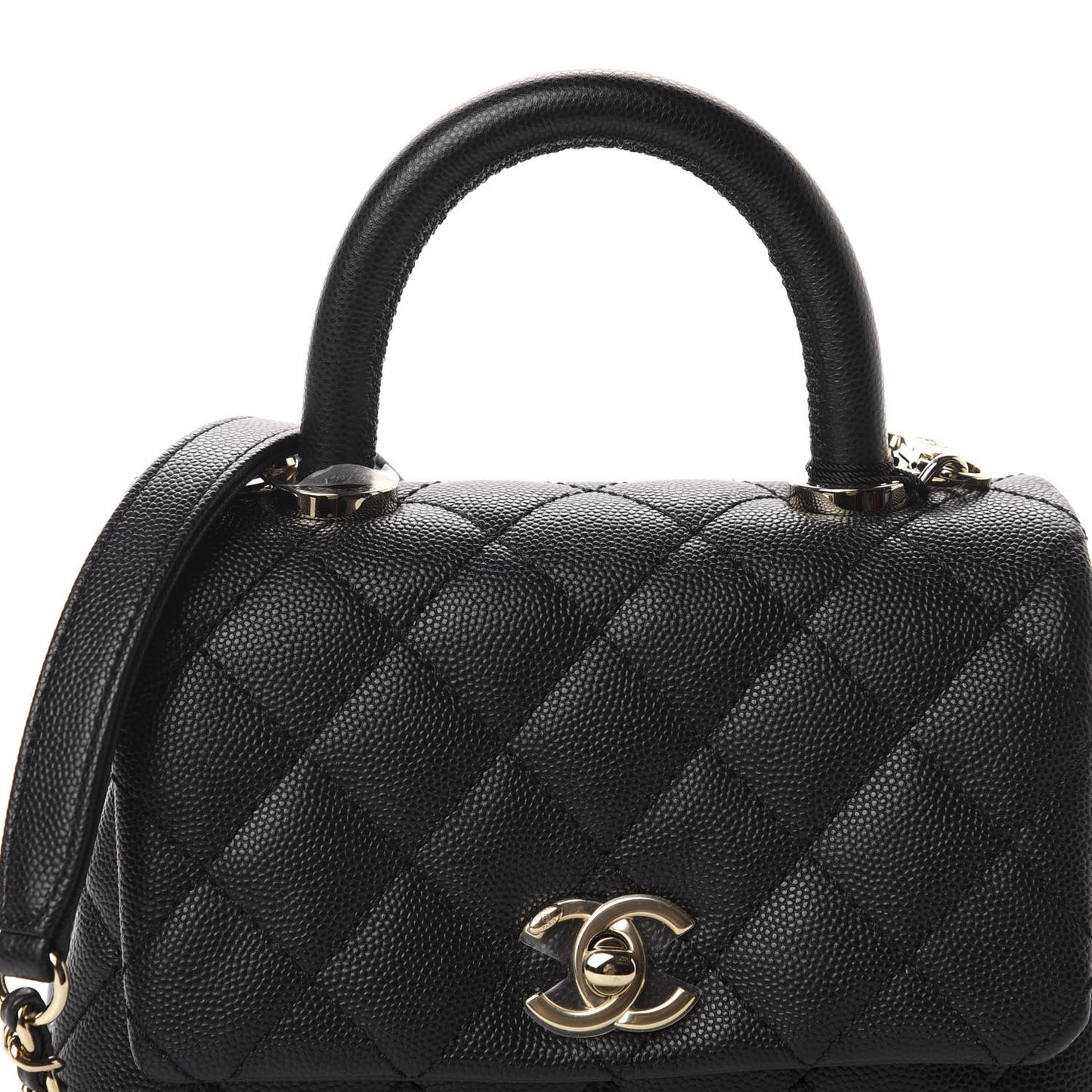 Caviar Quilted Extra Mini Coco Handle Flap Black