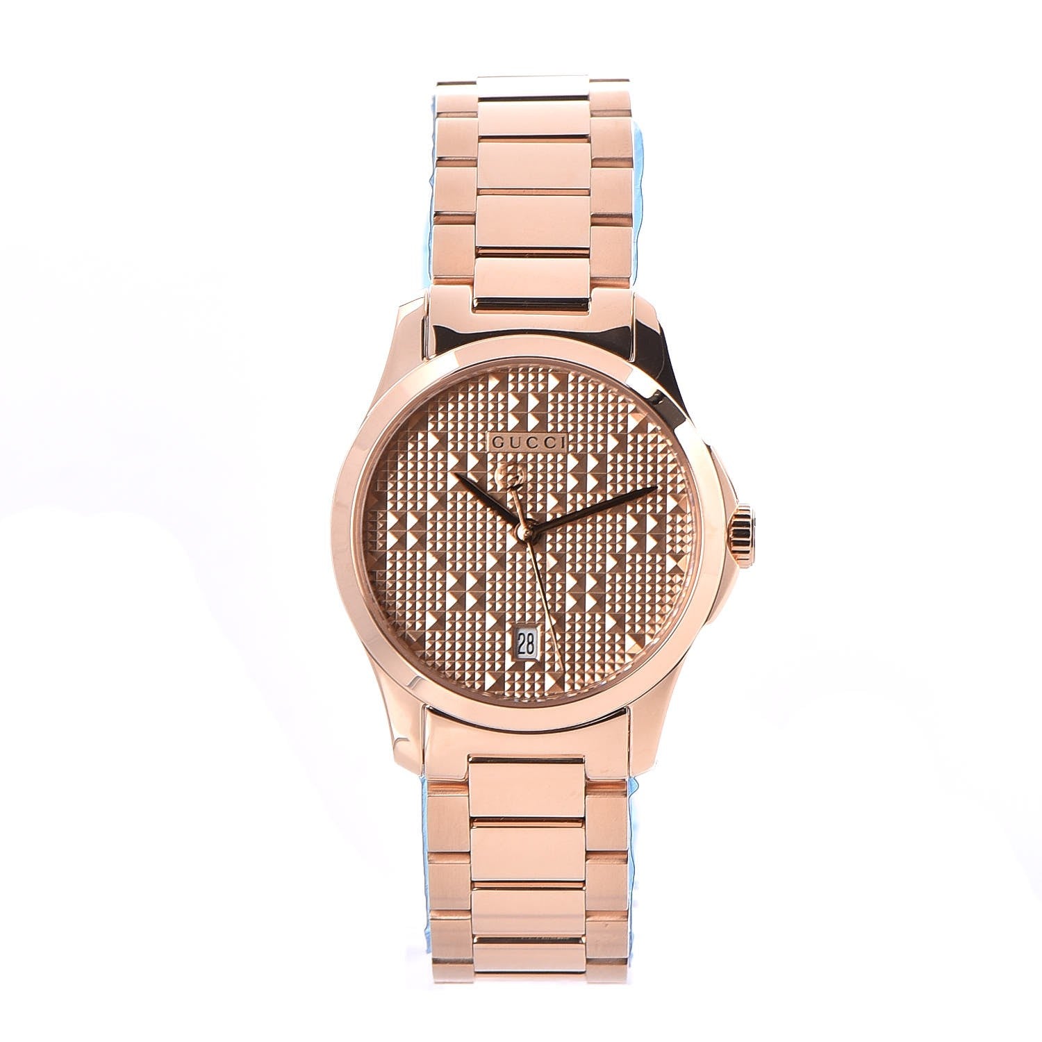 Gucci Stainless Steel 27mm G-Timeless Diamante Quartz Watch Rose 1 of 7