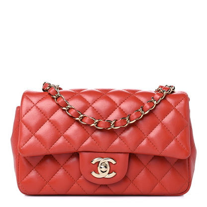 Chanel Lambskin Quilted Mini Rectangular Flap Brown 1 of 10