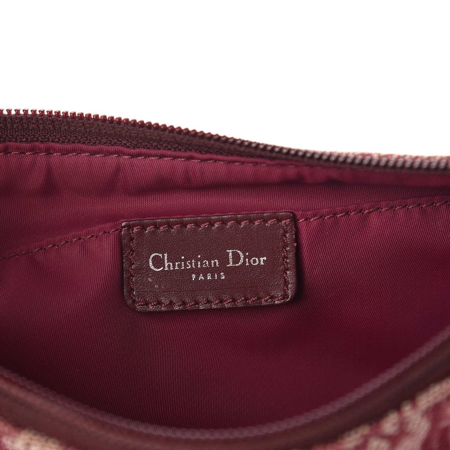 Christian Dior Monogram Shoulder Bag Pochette Burgundy 8 of 11