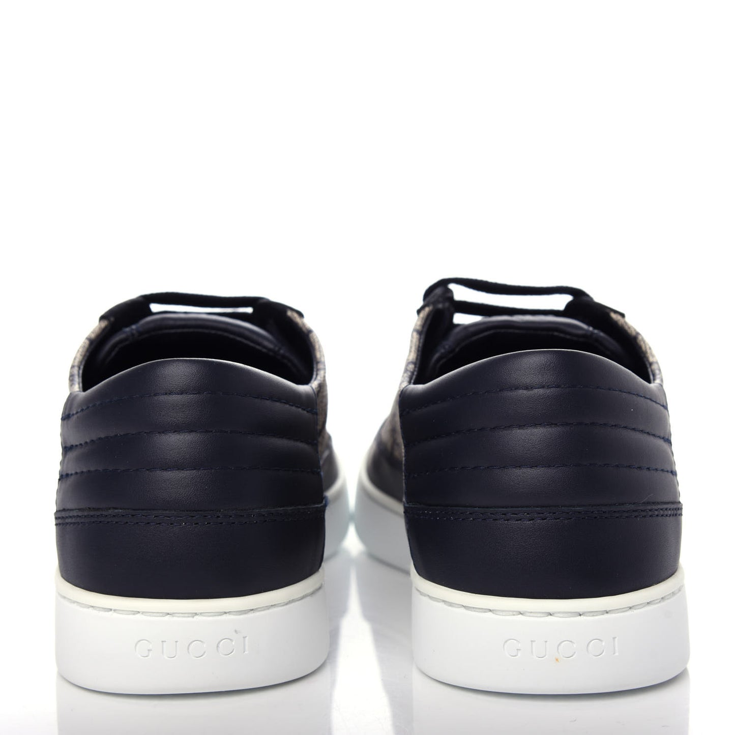 GG Supreme Monogram Calfskin Mens Low Top Sneakers 9 Blue Beige