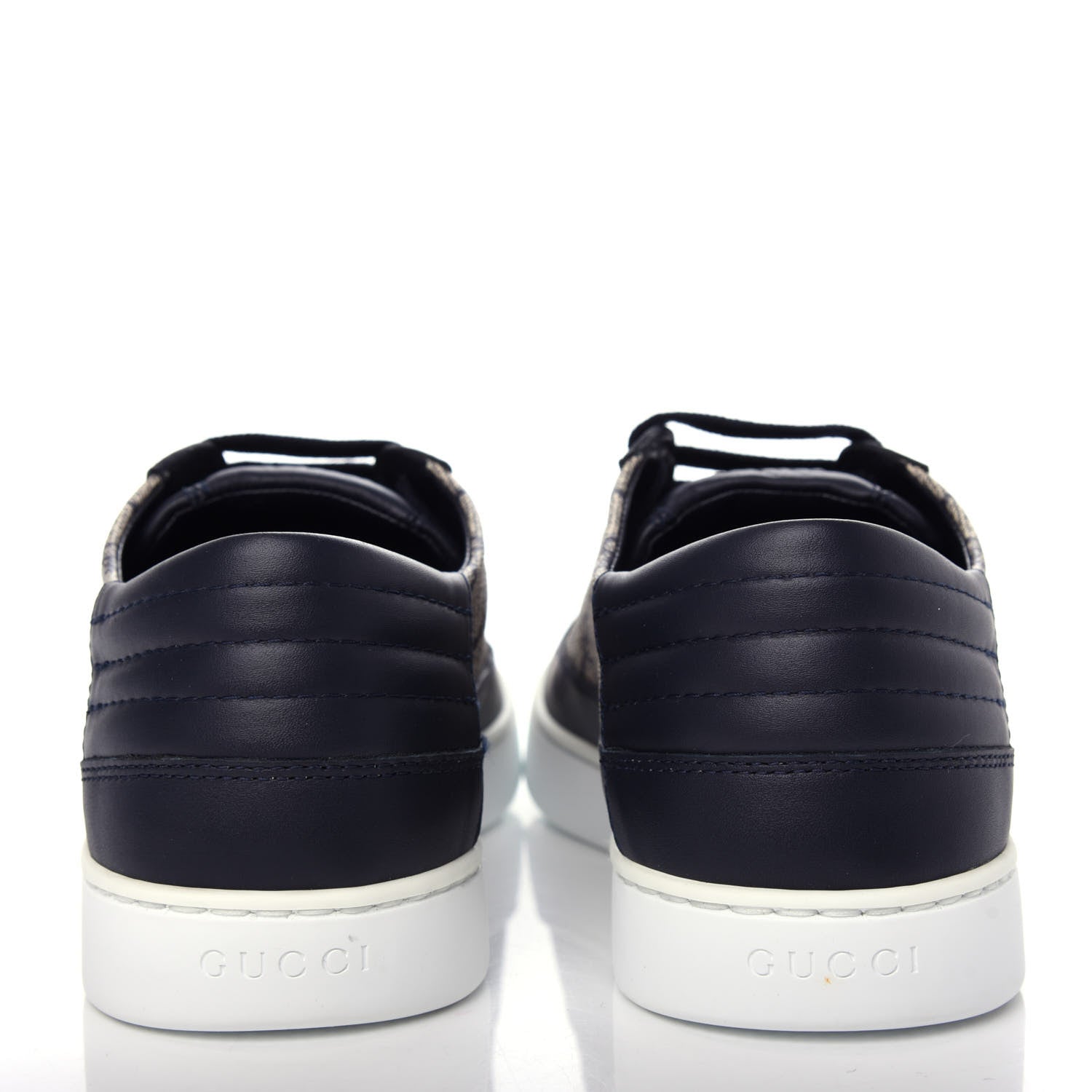 Gucci GG Supreme Monogram Calfskin Mens Low Top Sneakers 9 Blue Beige 7 of 11