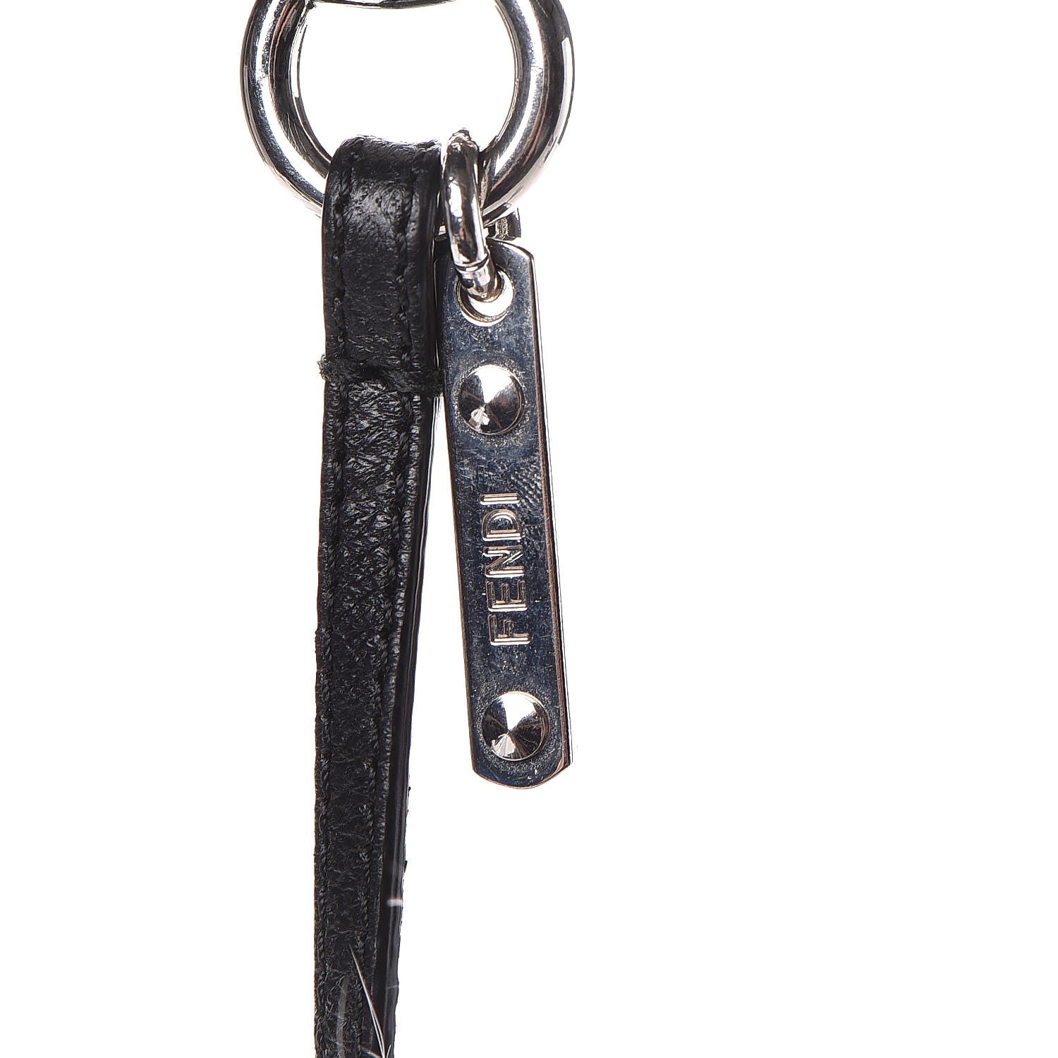 Fendi Mink Fox Goat Fur Mini Karlito Bag Charm Blue 4 of 4