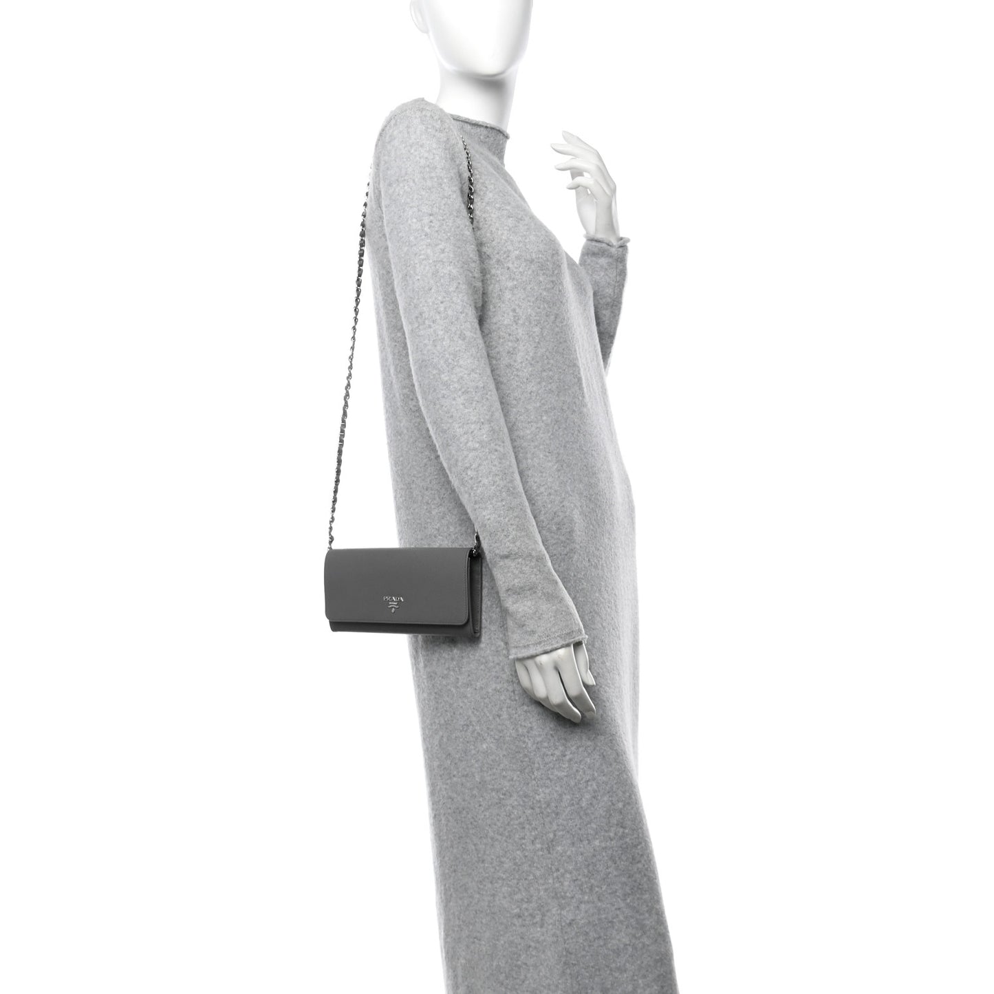 Saffiano Metal Oro Chain Wallet Marmo