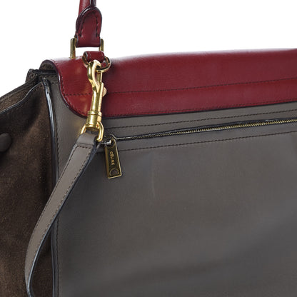 Celine Calfskin Suede Medium Tri-Color Trapeze Taupe 18 of 23