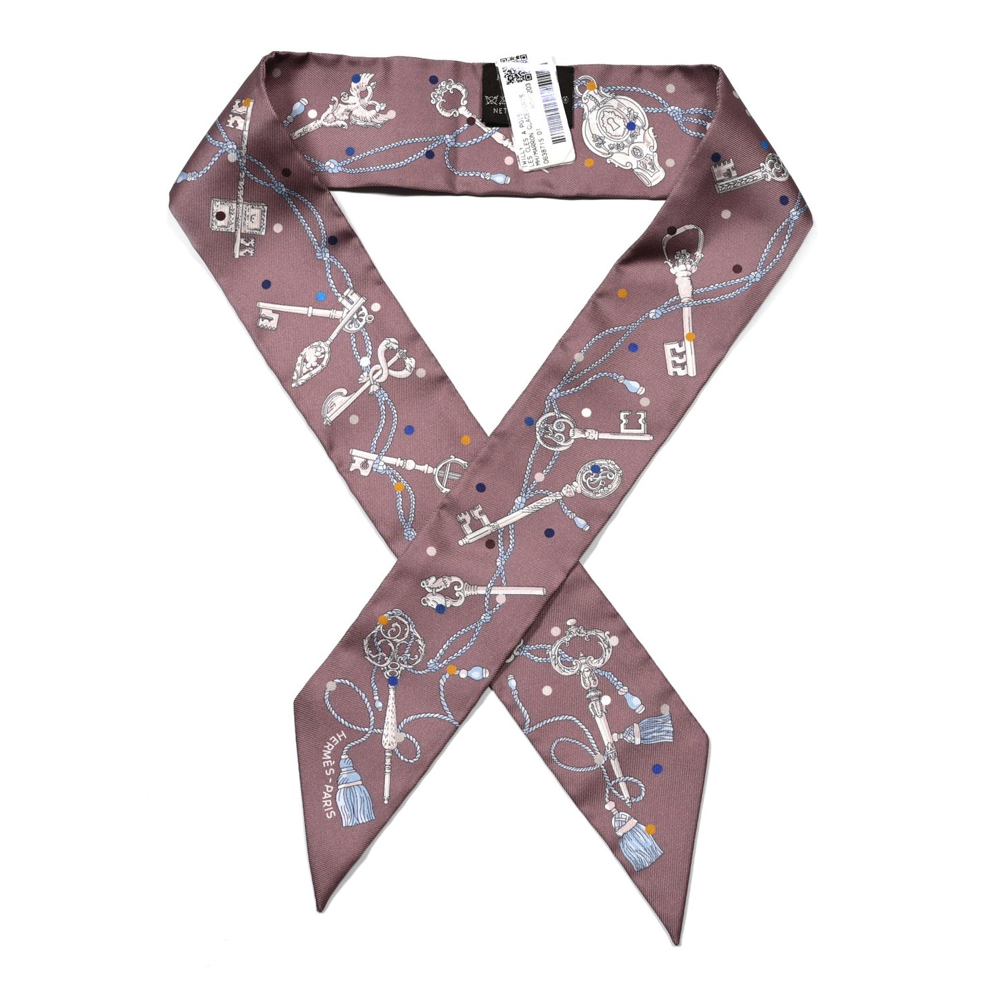 Silk Les Cles A Pois Twilly Marron Glace Gris