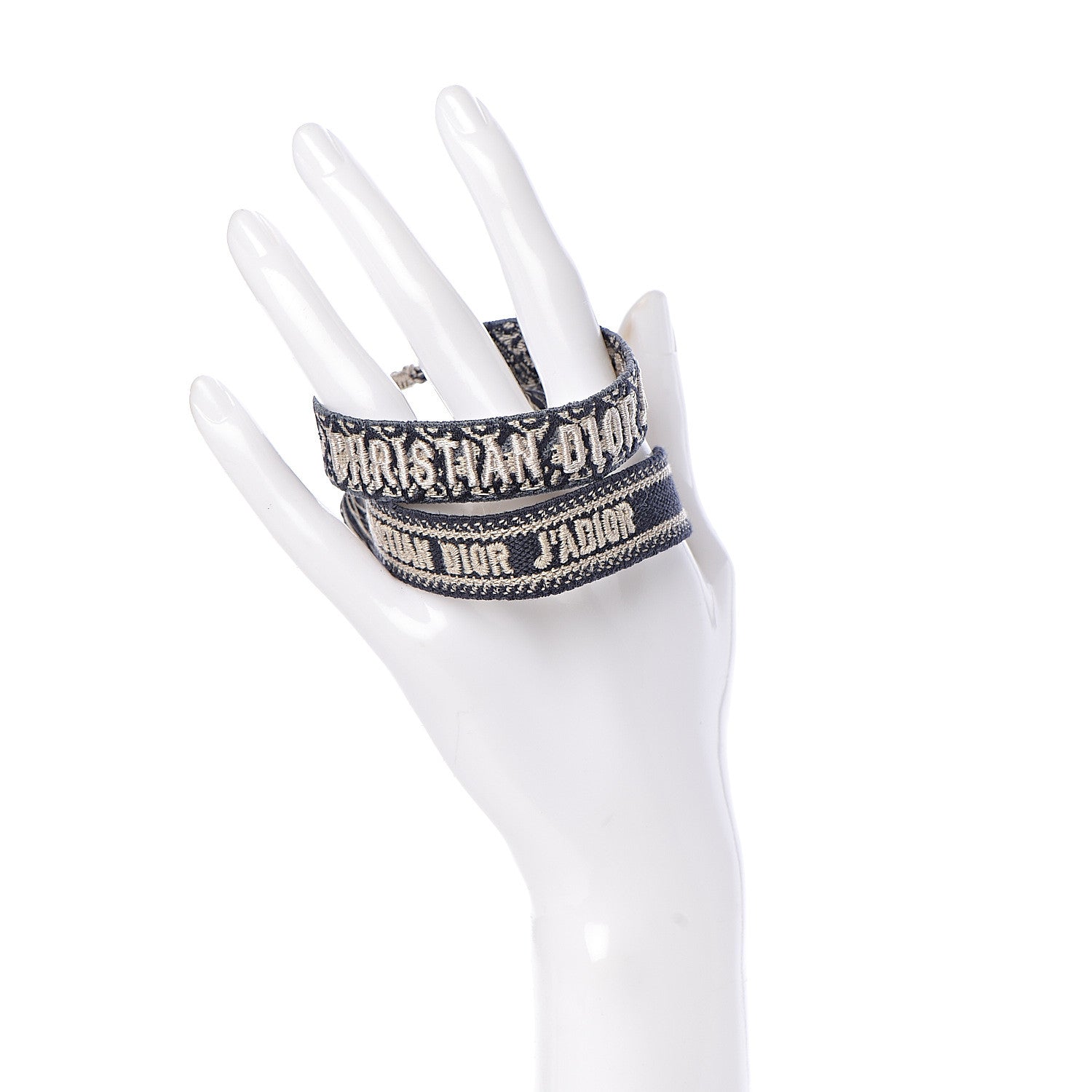 Christian Dior Woven Cotton J'Adior Friendship Bracelet Set Navy 2 of 6