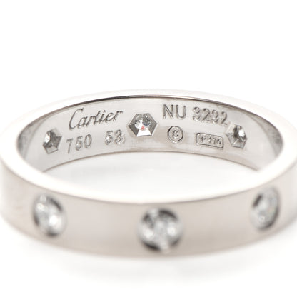 Cartier 18K White Gold 8 Diamond 4mm Wedding Band LOVE Ring 53 6.25 4 of 4