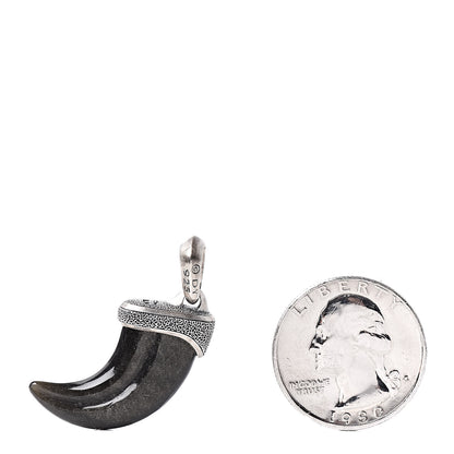 David Yurman Sterling Silver Golden Obsidian 26mm Stone Claw Amulet Pendant 2 of 4