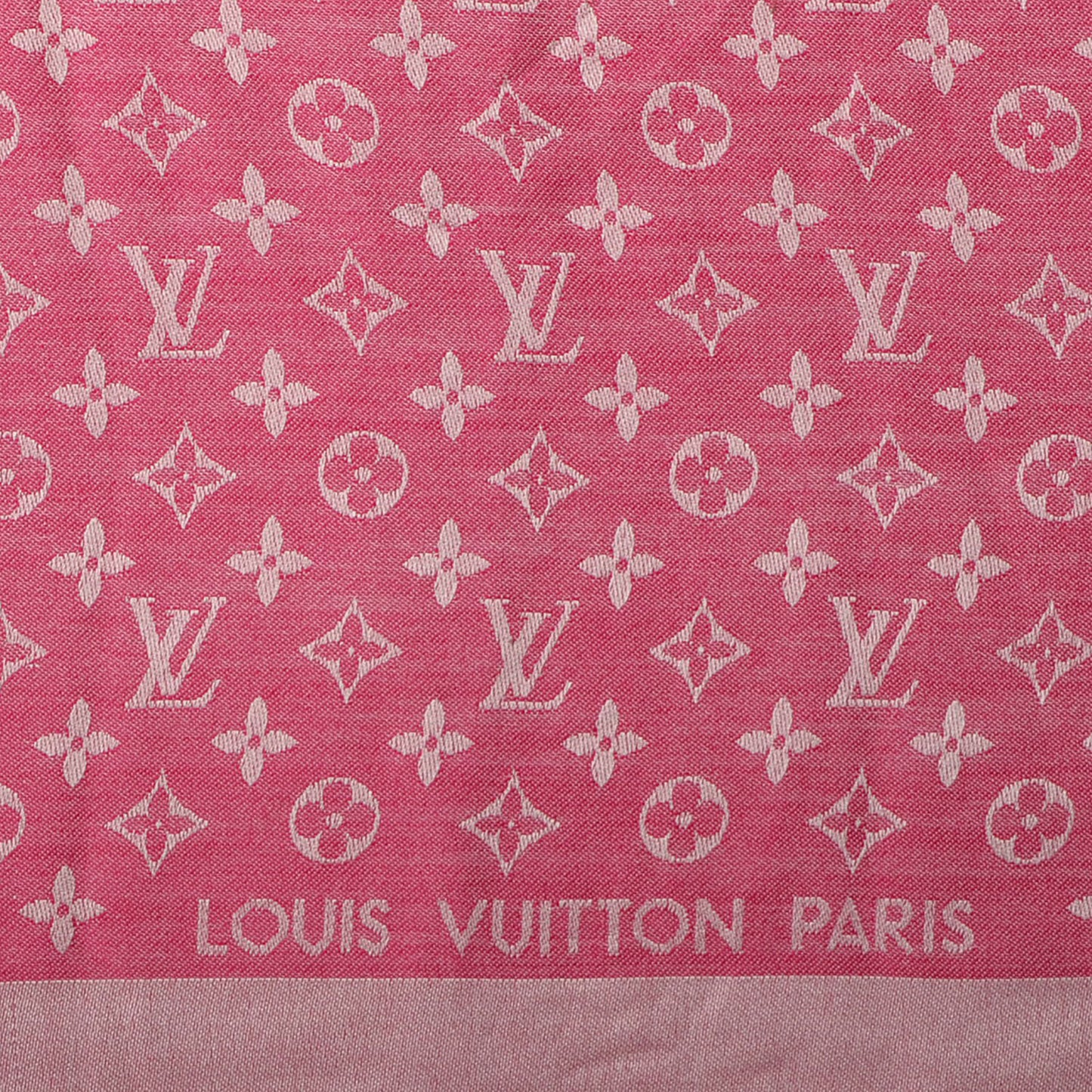 Silk Wool Monogram Denim Shawl Pivoine