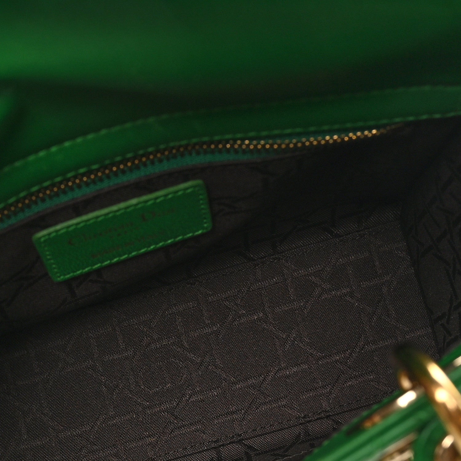 Christian Dior Lambskin Cannage Small Lucky Badges My Lady Dior Green 5 of 11