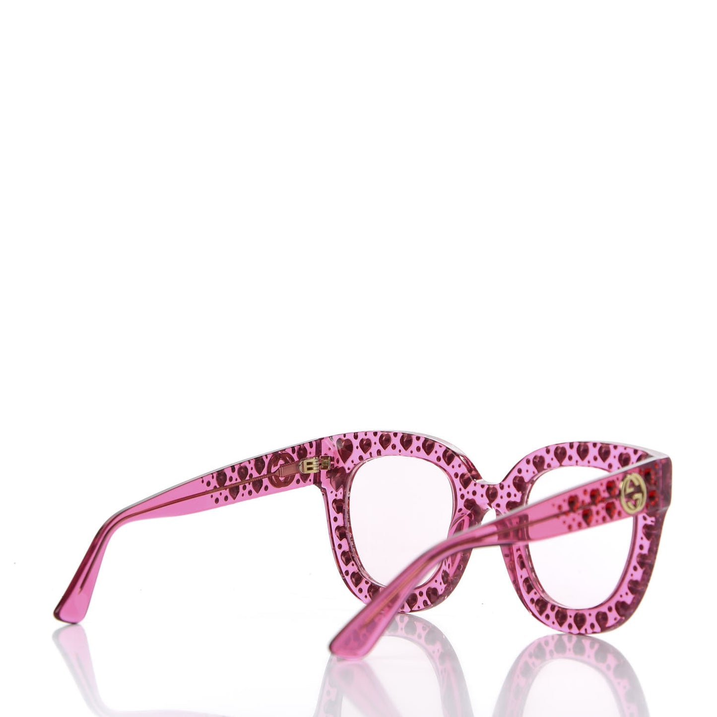 Acetate Crystal Heart GG0116S Sunglasses Fuchsia