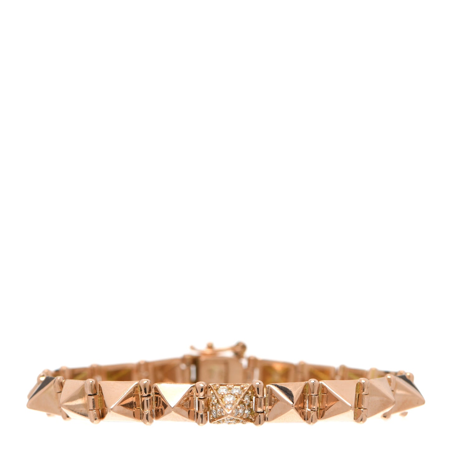 14K Rose Gold Diamond Small Spike Bracelet