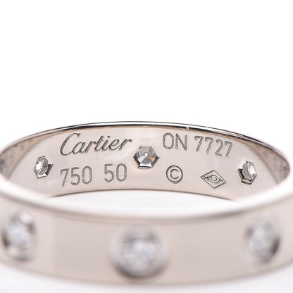 Cartier 18K White Gold 8 Diamond 4mm Wedding Band LOVE Ring 50 5.25 4 of 4