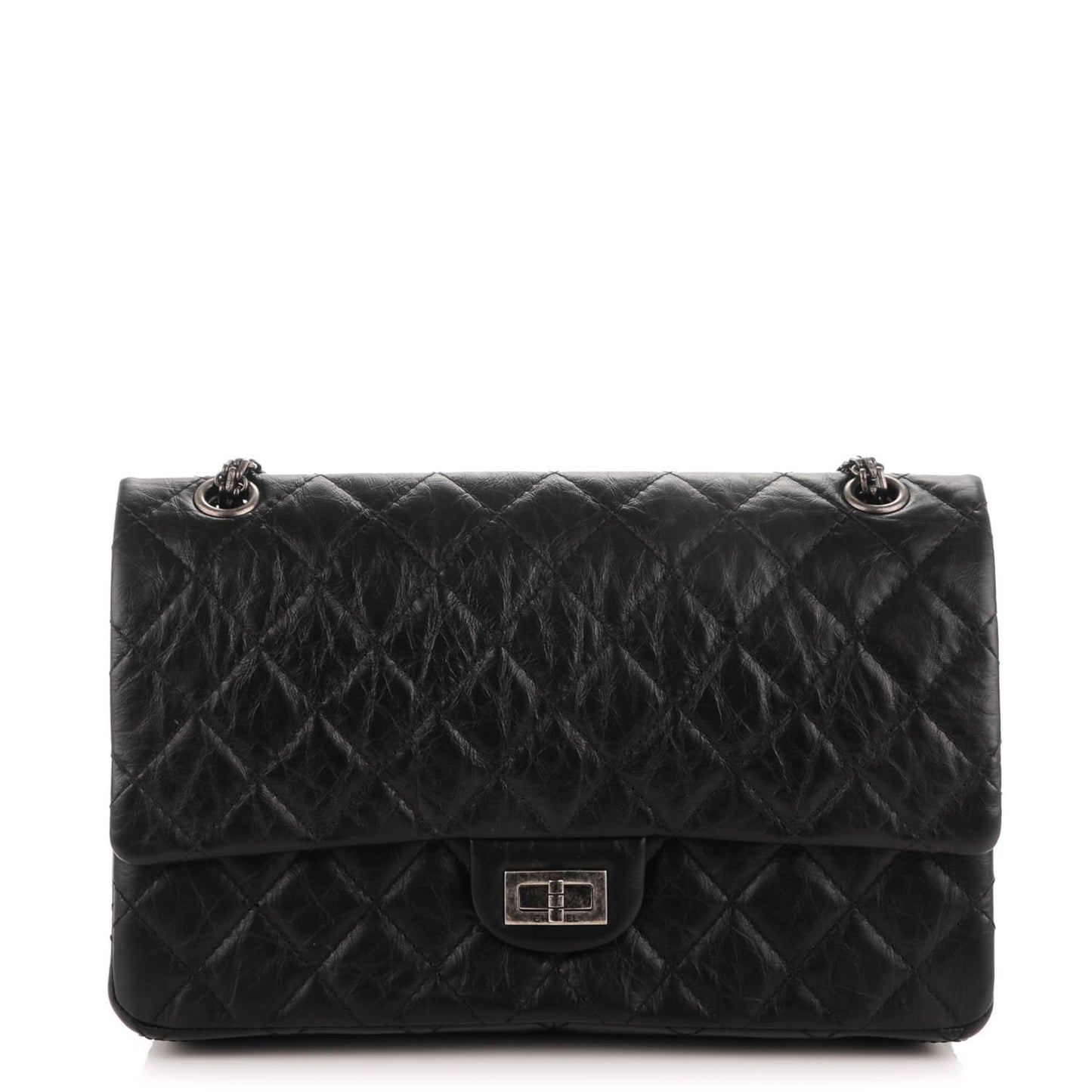 Aged Calfskin Quilted 2.55 Reissue 226 Flap Black