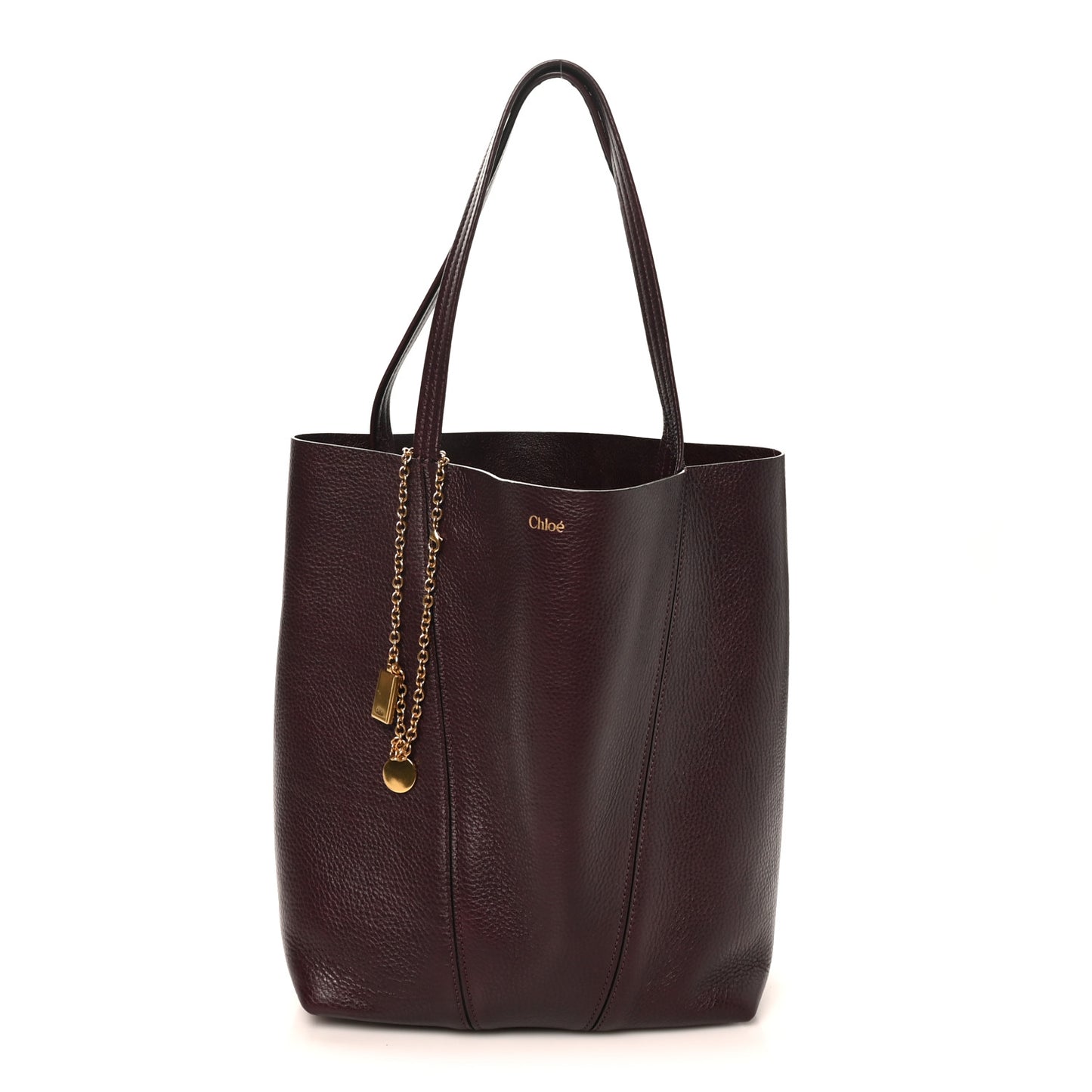Grained Calfskin Medium Spin Tote Perfect Plum