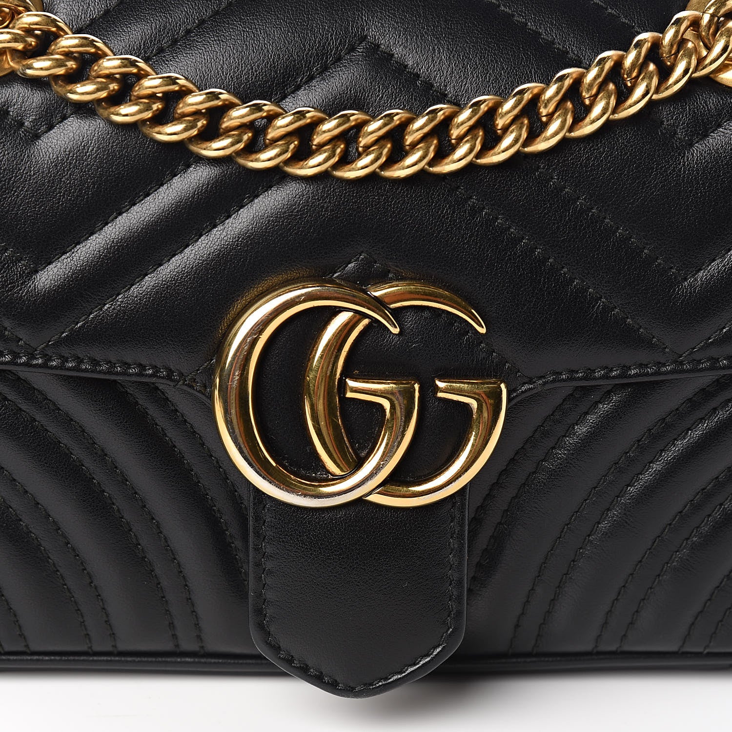 Gucci Calfskin Matelasse Mini GG Marmont Shoulder Bag Black 11 of 11