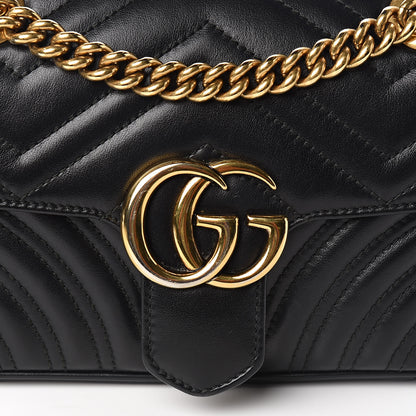 Gucci Calfskin Matelasse Mini GG Marmont Shoulder Bag Black 11 of 11