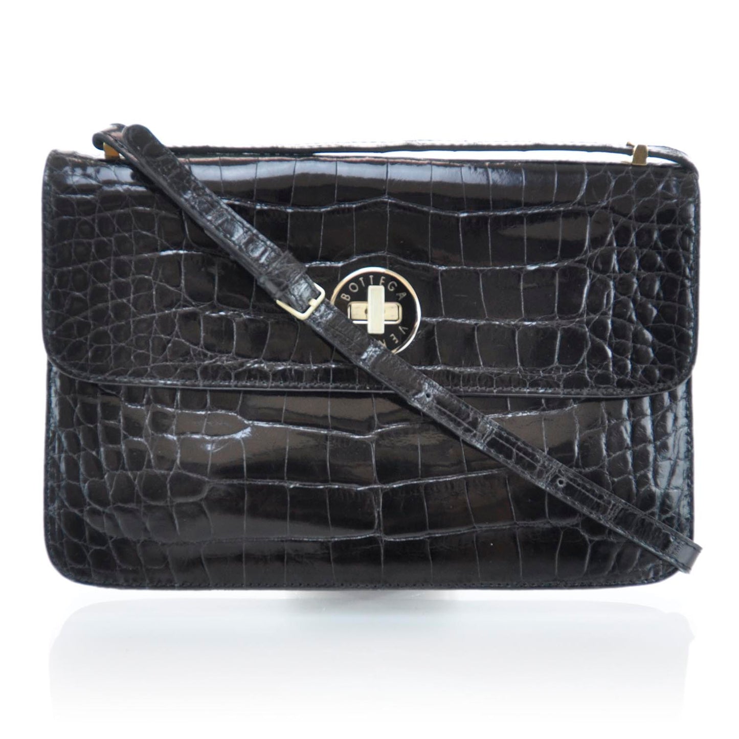 Crocodile Shoulder Bag Black