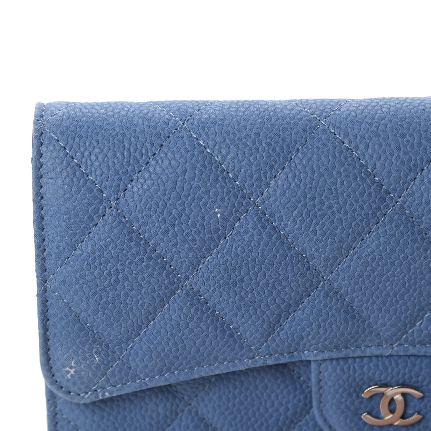 Chanel Iridescent Caviar Quilted Large Flap Wallet Blue 10 of 12