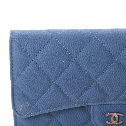 Chanel Iridescent Caviar Quilted Large Flap Wallet Blue 10 of 12