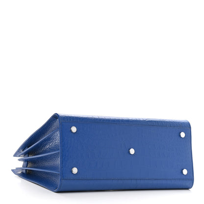 Saint Laurent Calfskin Crocodile Embossed Small Sac De Jour Royal Blue 4 of 12