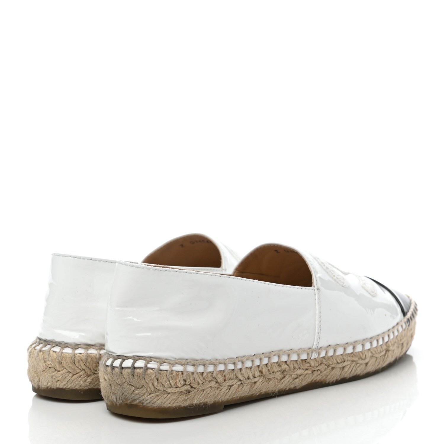 Chanel Patent CC Espadrilles 36 White Black 4 of 8