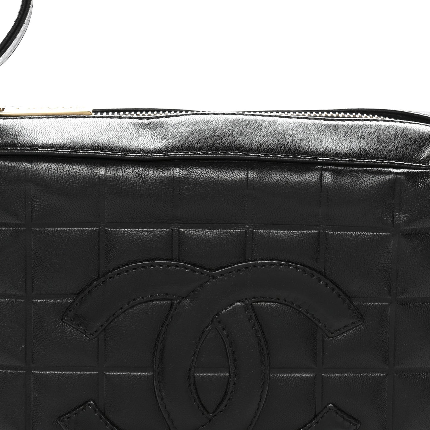 Lambskin Quilted Small Chocolate Bar Shoulder Bag Black