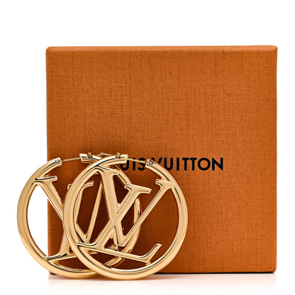Louis Vuitton Metal Louise Hoop Earrings Gold 6 of 6