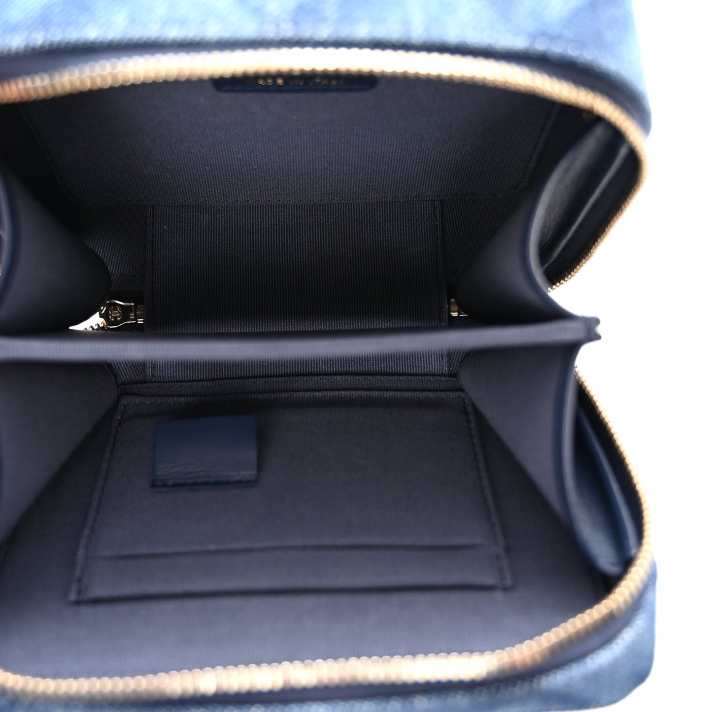 Printed Denim CC Camera Case Blue