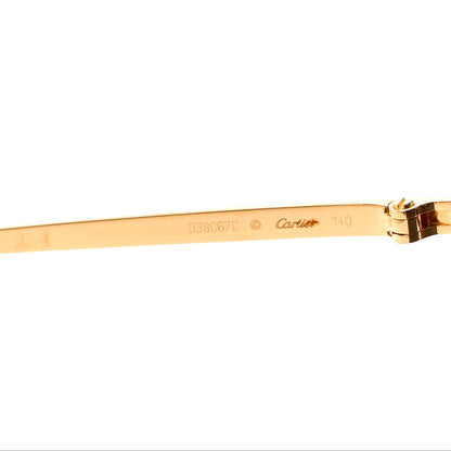 Cartier Santos de Cartier Aviator Sunglasses CT0065S Gold Black 5 of 7