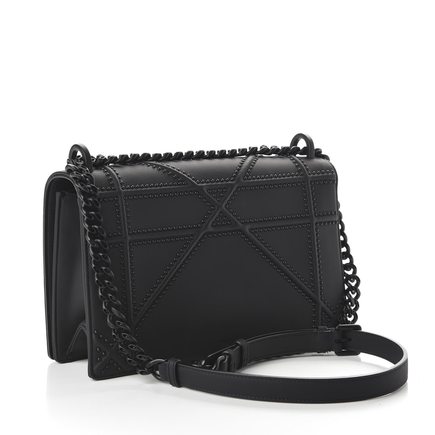 Christian Dior Ultra Matte Calfskin Studded Medium Diorama Flap Bag Black 3 of 10