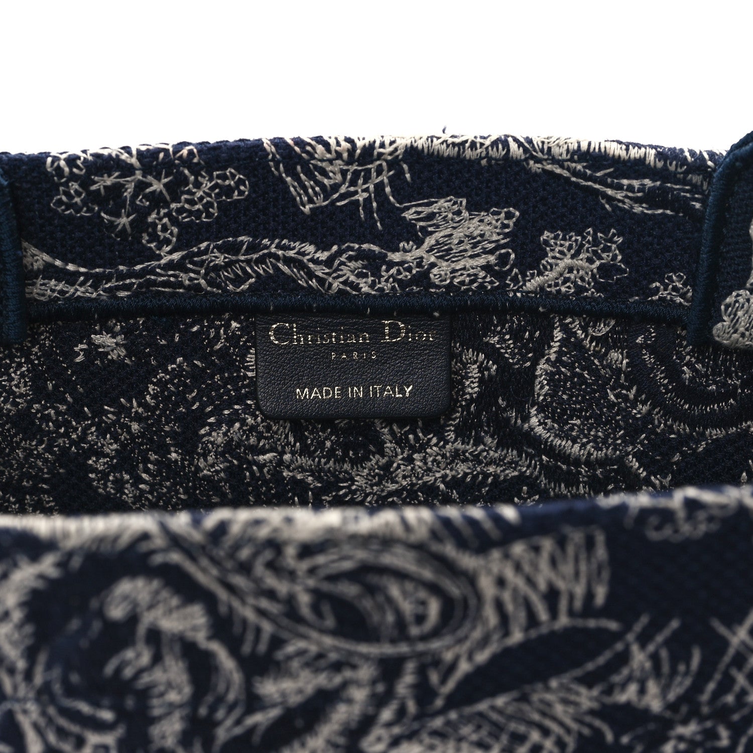Christian Dior Canvas Embroidered Medium Toile De Jouy Reverse Book Tote Blue 6 of 12