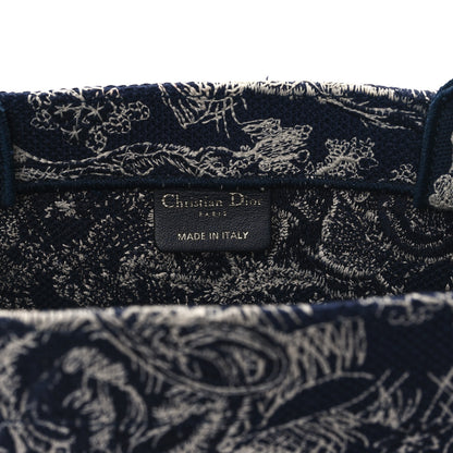 Christian Dior Canvas Embroidered Medium Toile De Jouy Reverse Book Tote Blue 6 of 12
